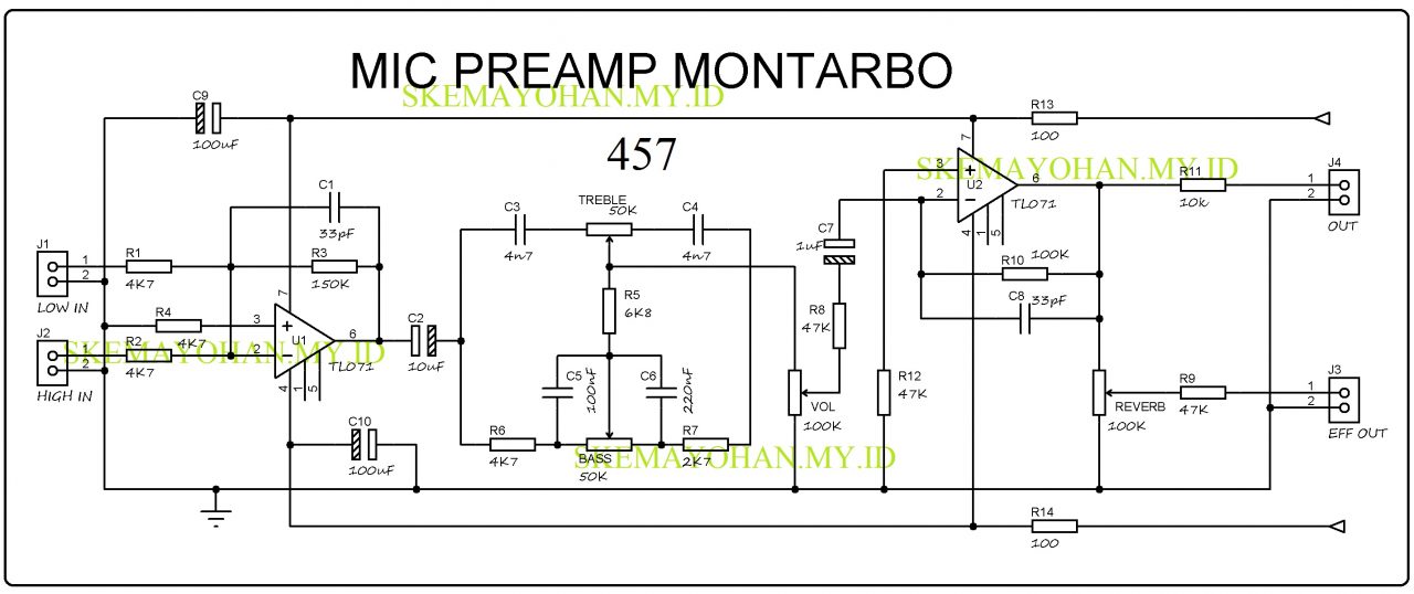 SKEMA PREAMP MIXER MONTARBO - kumpulan skema audio