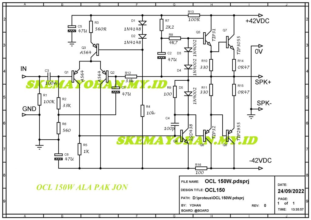 MODIF OCL 150 WATT MENJADI POWER JOSS - Kumpulan Skema Audio