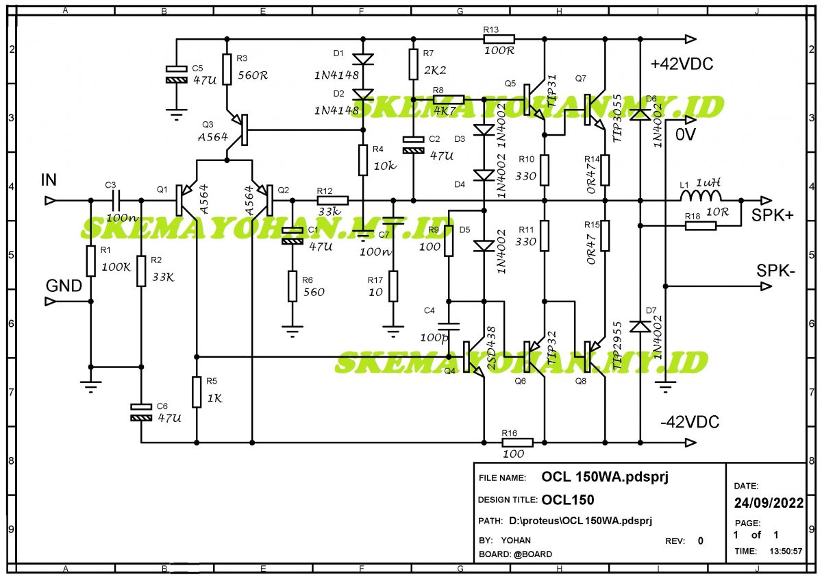 MODIF OCL 150 WATT MENJADI POWER JOSS - Kumpulan Skema Audio